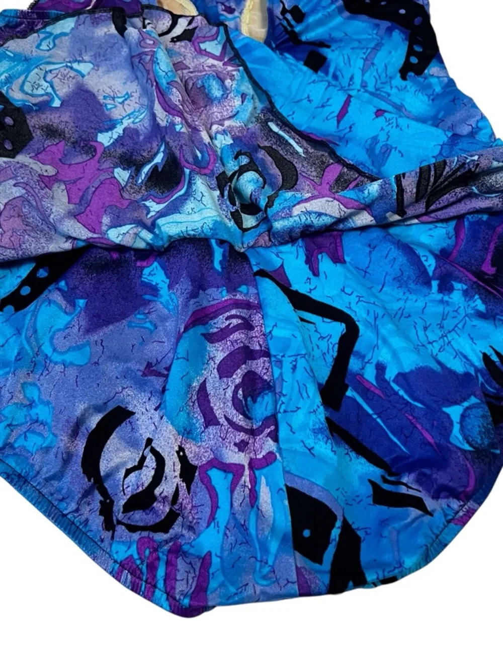 Vintage Le Cove 90s Skirted Swimsuit‎ 18W Teal Floral Built In Bra Modest Swim